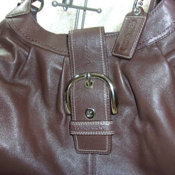 E-132 COACH LYNN SOHO BROWN HOBO BAG - Picture 2 of 15